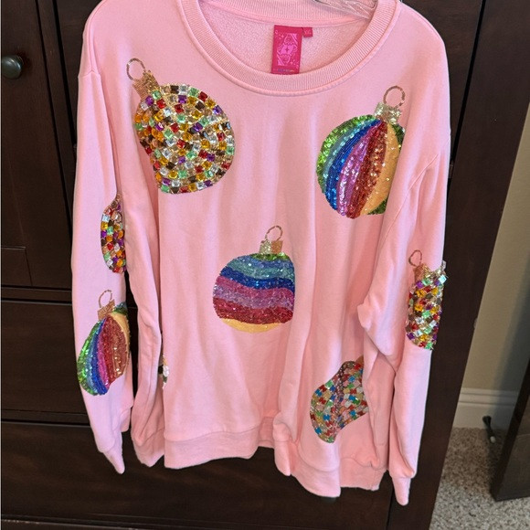 QUEEN OF SPARKLES Pink Ornament Sweatshirt | Poshmark