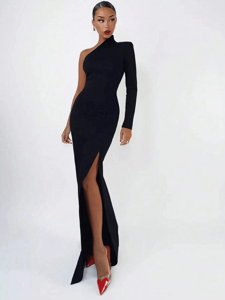 Langes Schwarzes Kleid | SHEIN
