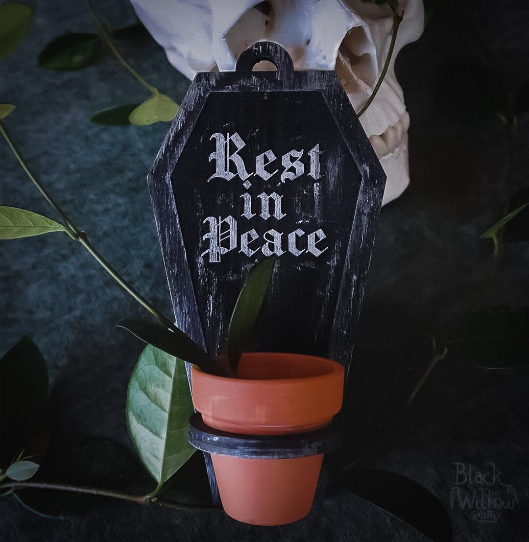 Rest in Peace Mini Coffin Planter - Etsy | Etsy (US)