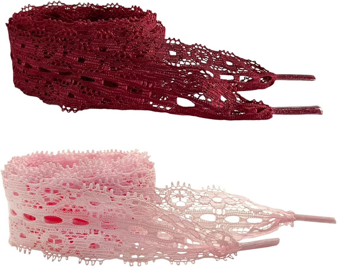 Lace Fancy Shoelaces for Women 2 Colors a Pack | Amazon (US)