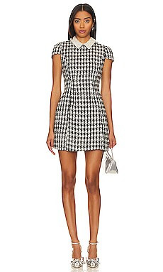 Alice + Olivia Velia Mini Dress in Black & Off White from Revolve.com | Revolve Clothing (Global)