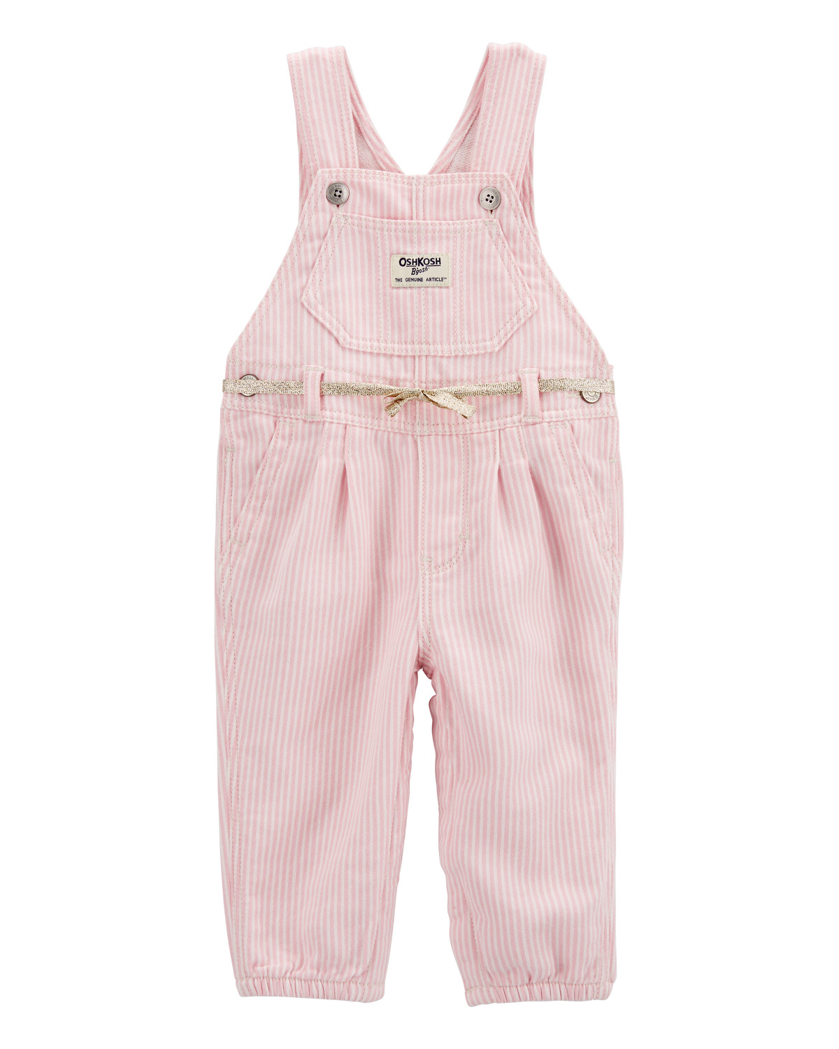 Baby Knit Denim Hickory Stripe Overalls - Pink | Carter's Inc