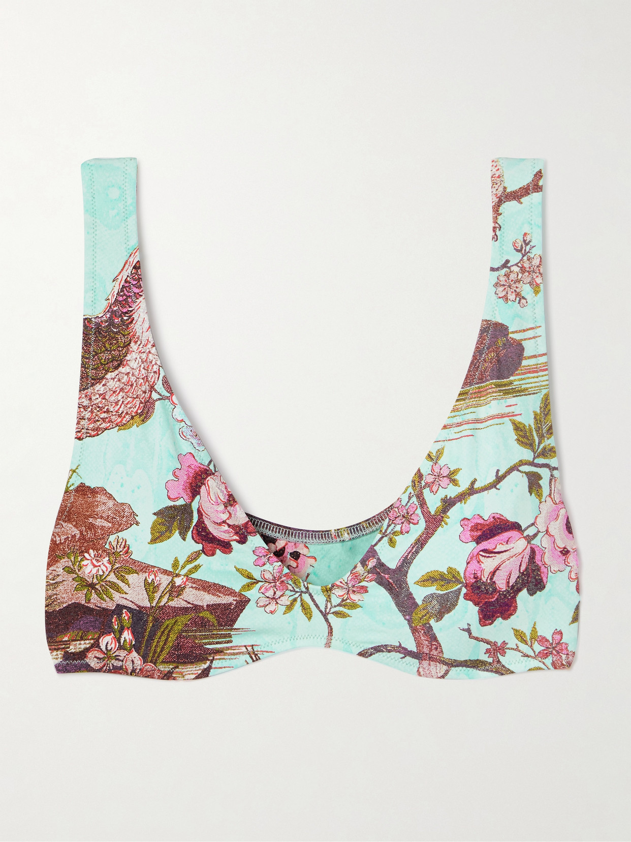 SKIMS - + Roberto Cavalli Signature Swim Plunge Triangle Top - Fagianella | NET-A-PORTER (US)