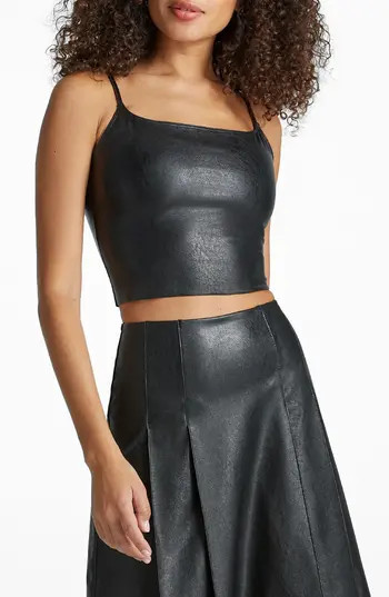 Commando Faux Leather Crop Camisole in Black at Nordstrom Rack, Size Large | Nordstrom Rack