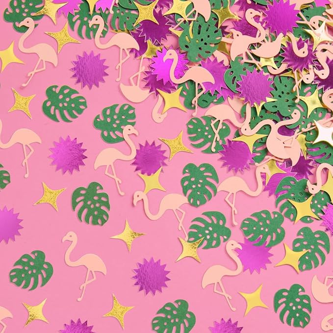 xo, Fetti Flamingo + Palm Tree Sparkle Confetti - 200 pcs | Tropical Tablescape, Miami Bacheloret... | Amazon (US)