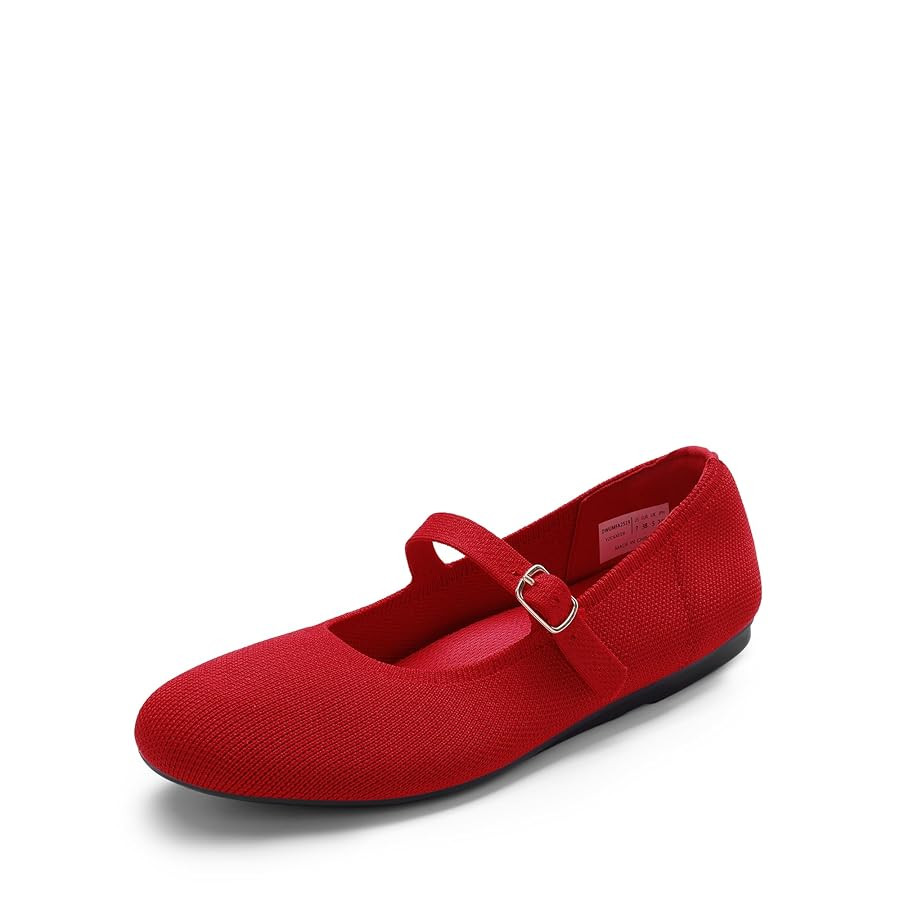 DREAM PAIRS Women's Mary Jane Ballet Flat Shoes Dressy Foldable Knit Flats with Arch Support Comf... | Amazon (US)
