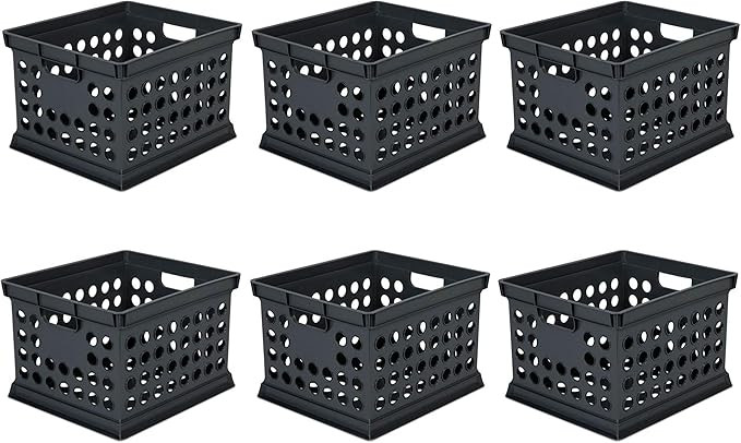 Sterilite Stackable Plastic Storage Crate Bin Organizer File Box with Handles for Home, Office, D... | Amazon (US)