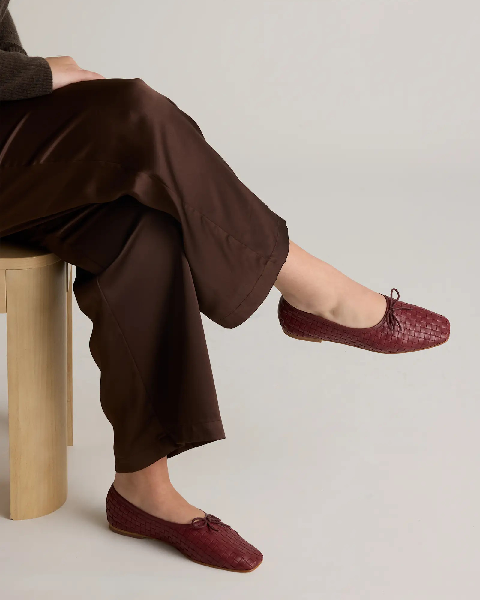 Italian Leather Handwoven Square Toe Ballet Flat | Quince