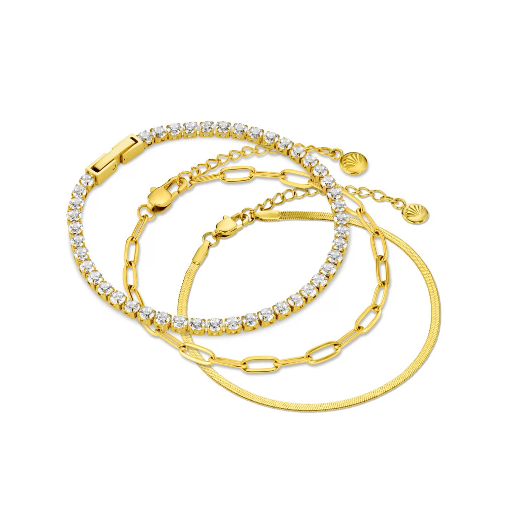 LUXE Chain & Tennis Wrist Stacking Set | Orelia
