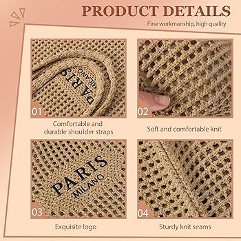 Ayieyill Crochet Tote Bag For Women, Crochet Mesh Beach Tote Bag Summer Vacation Aesthetic Boho K... | Amazon (US)