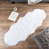 Sheepskin Throw Rug – Faux Fur 2x5-Foot High Pile Runner – Soft and Plush Mat for Bedroom, Kitchen,  | Amazon (US)