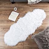 Sheepskin Throw Rug – Faux Fur 2x5-Foot High Pile Runner – Soft and Plush Mat for Bedroom, Kitchen,  | Amazon (US)