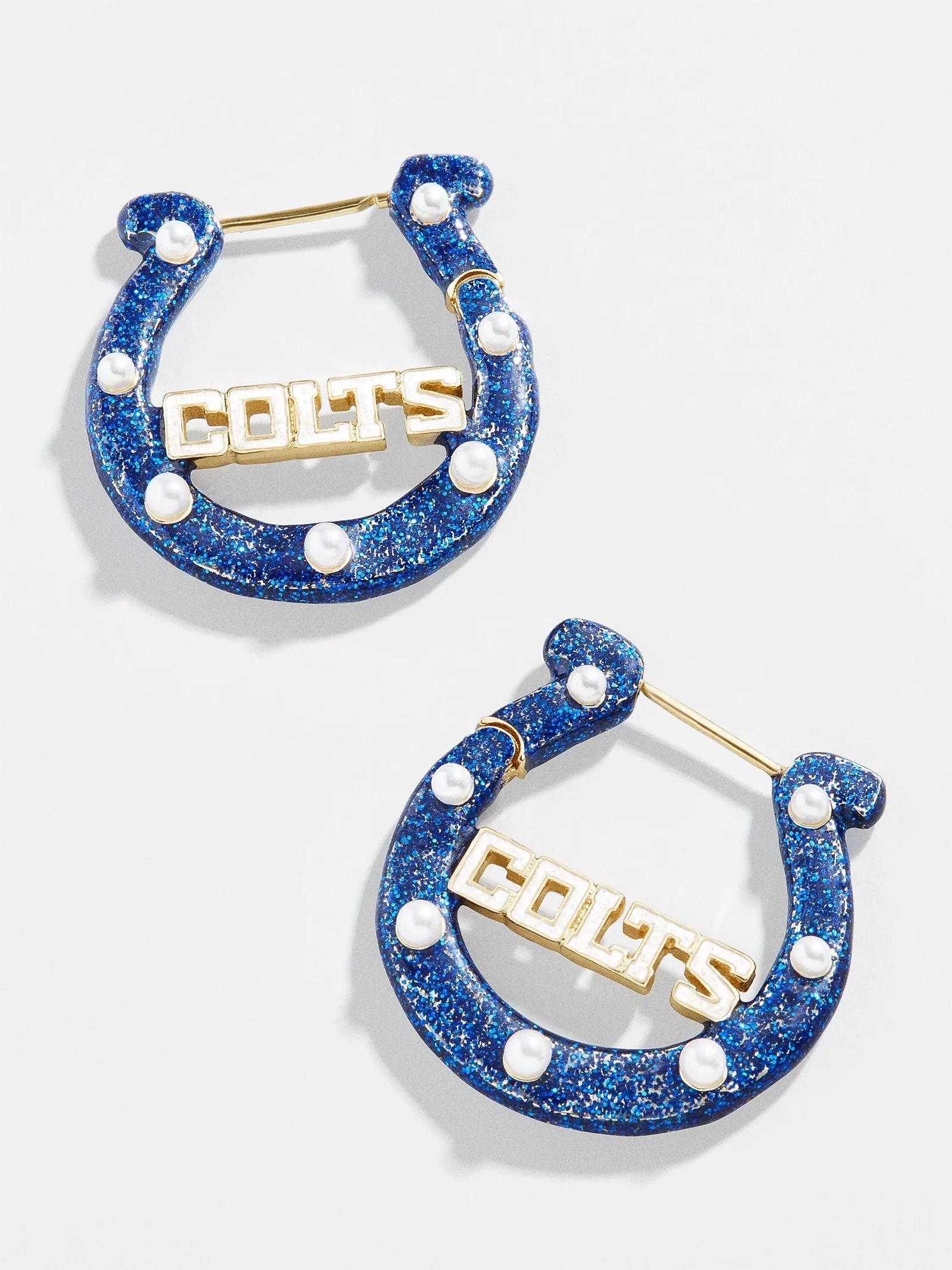 Indianapolis Colts NFL Horseshoe Hoop Earrings - Indianapolis Colts | BaubleBar (US)