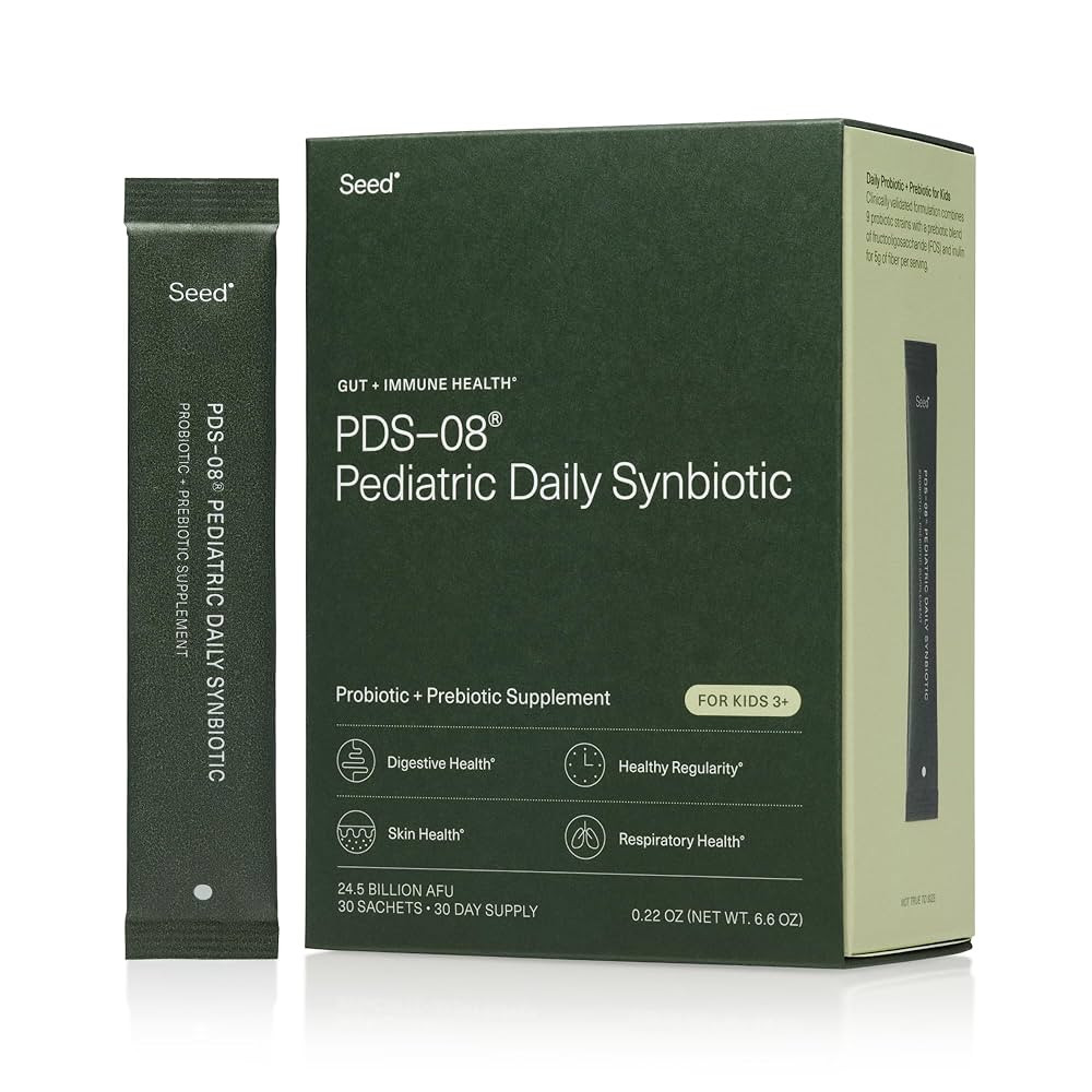 Seed PDS-08 Pediatric Daily Synbiotic - Fiber-Based Prebiotic & Probiotic for Kids - Digestive He... | Amazon (US)