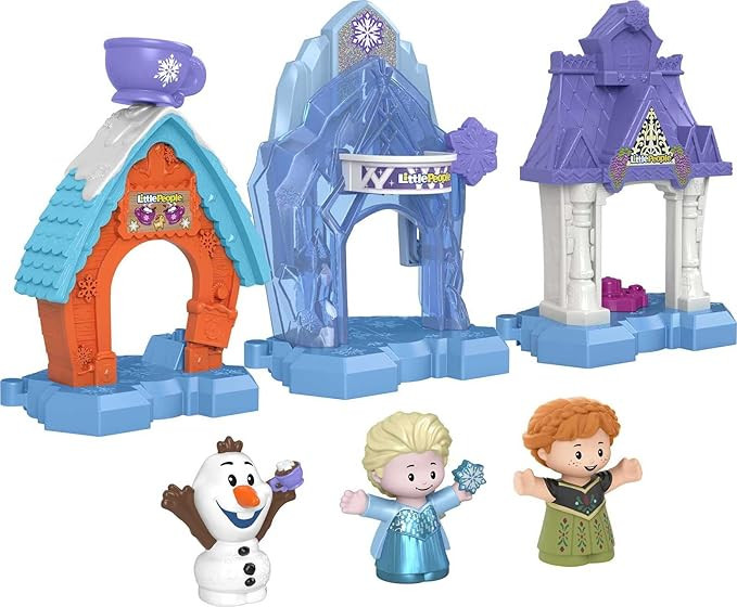 Fisher-Price Little People​ Toddler Toys Disney Frozen Snowflake Village Playset with Anna Elsa... | Amazon (US)