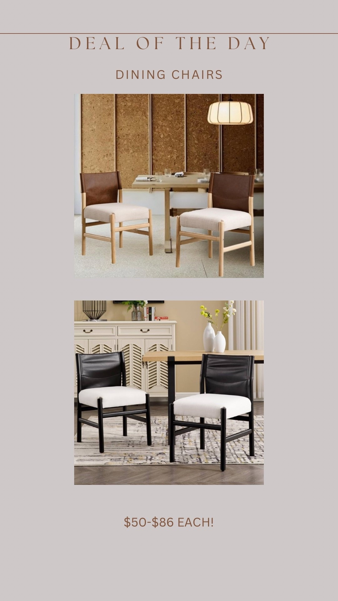 Brand new Amazon dining chairs!!!! Major McGee vibes! These will sellout quickly at this price point!!! 

**no reviews yet, but made by the same brand that makes the arhaus inspired chairs! 

#LTKFindsUnder100 #LTKSaleAlert #LTKHome