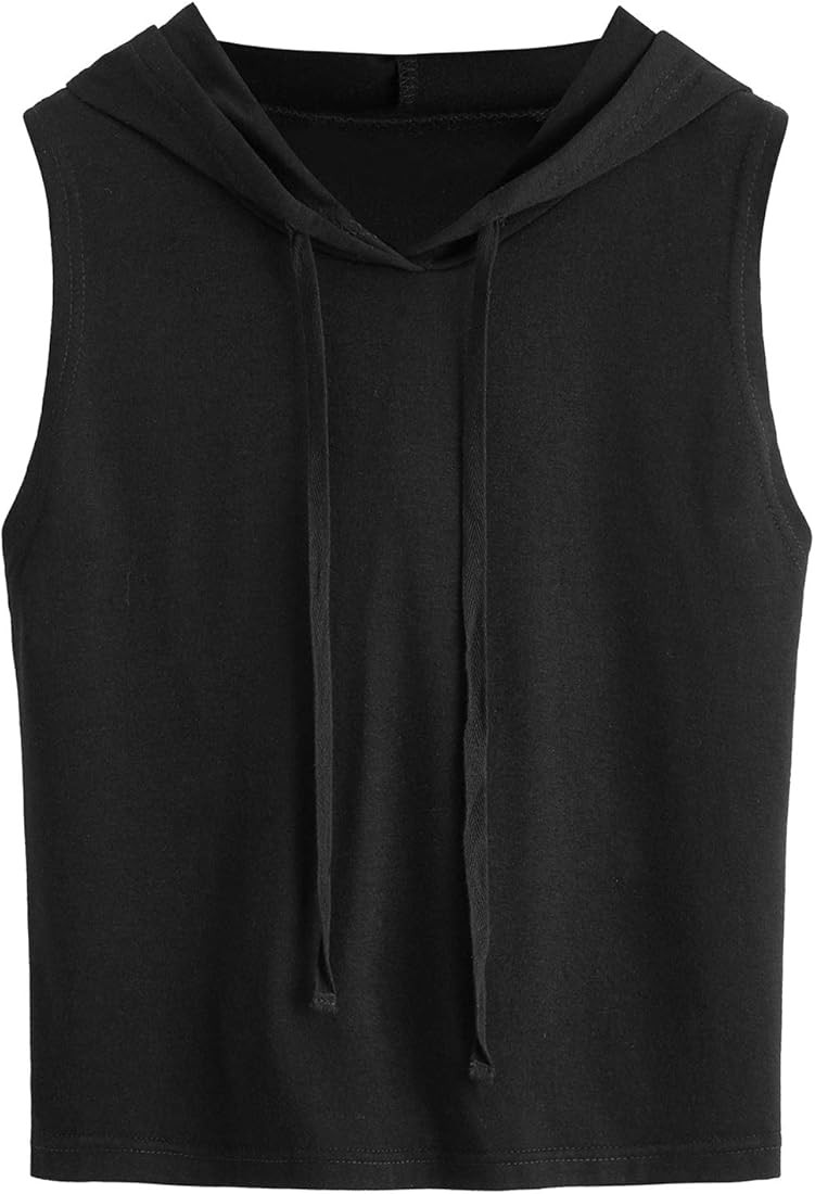 SweatyRocks Women's Summer Sleeveless Hooded Crop Tank Top T-Shirt | Amazon (US)
