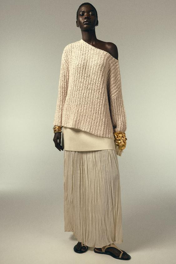 COMBINED PLEATED KNIT SKIRT | Zara AU