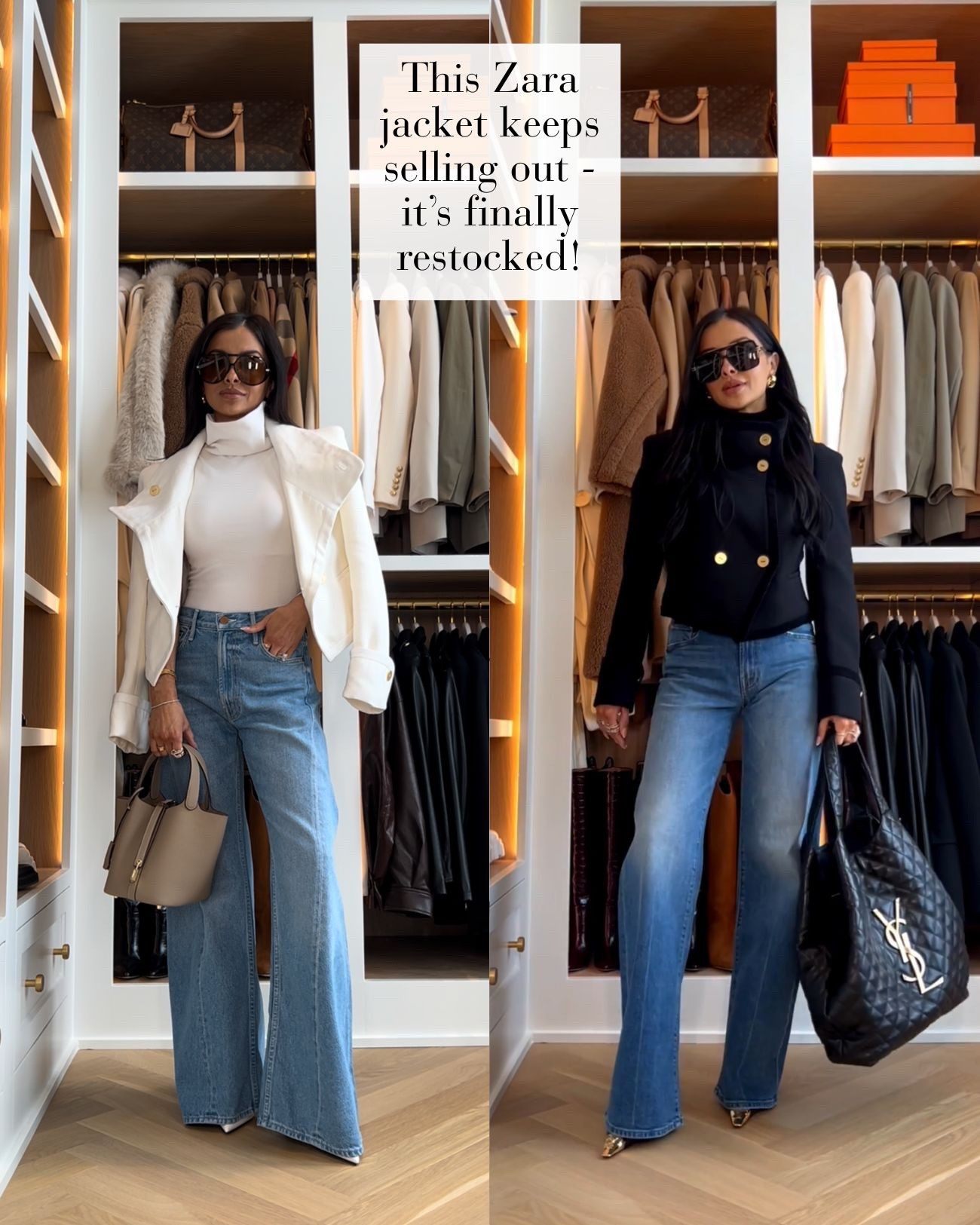 The chic Zara jacket that keeps selling out is finally back in stock in both the black and white colors! The cropped blazer layers over dresses and trousers for Easter or for the office! It also has enough structure to be chic for a date night outfit!

Spring workwear, office outfits, flattering denim, wide leg jeans, Zara outfits 

#LTKPetite #LTKOver40 #LTKootd