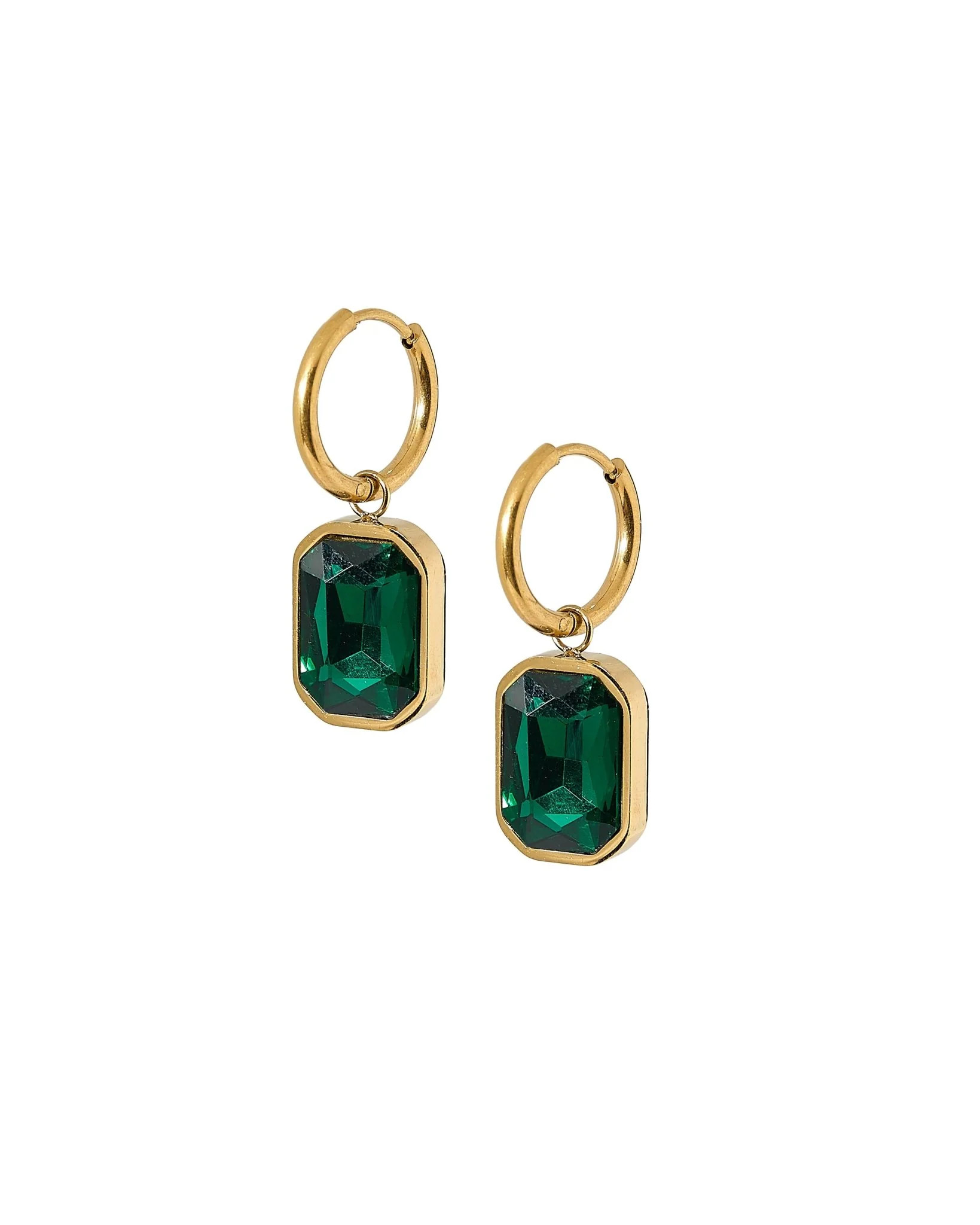 Huggie Charm Earrings - Diana Green | LINNY CO LLC