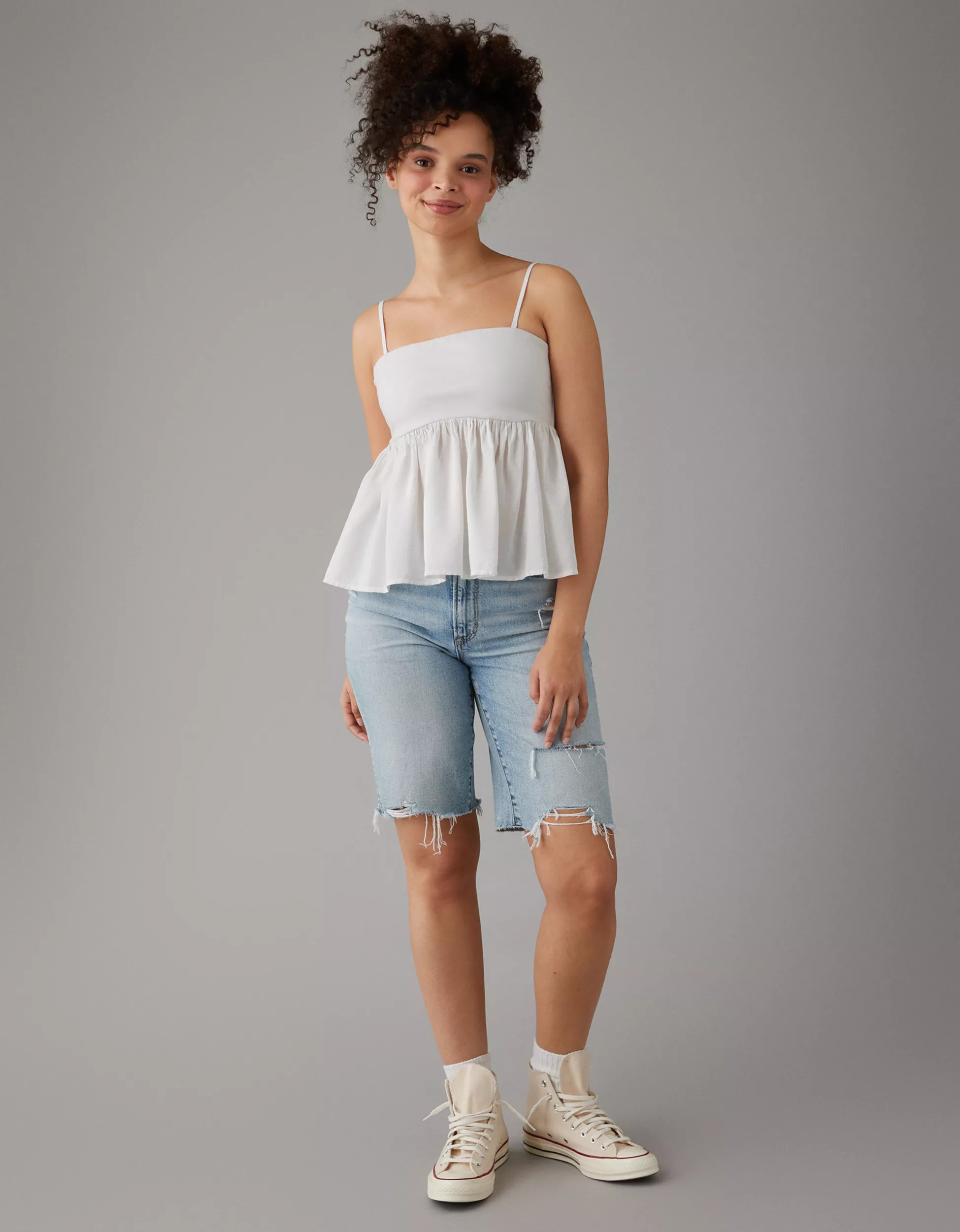 AE Convertible Babydoll Top | American Eagle Outfitters (US & CA)