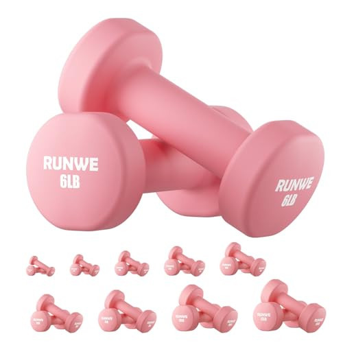 6lb Dumbbells Set of 2 Pink for Women, Hand Weight Set, Exercise & Fitness Dumbbell | Amazon (US)