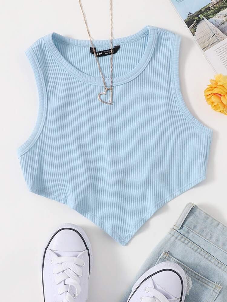 $4.99        
    (1000+)
        
      SHEIN EZwear Asymmetrical Hem Rib-knit Crop Tank Top
   ... | SHEIN