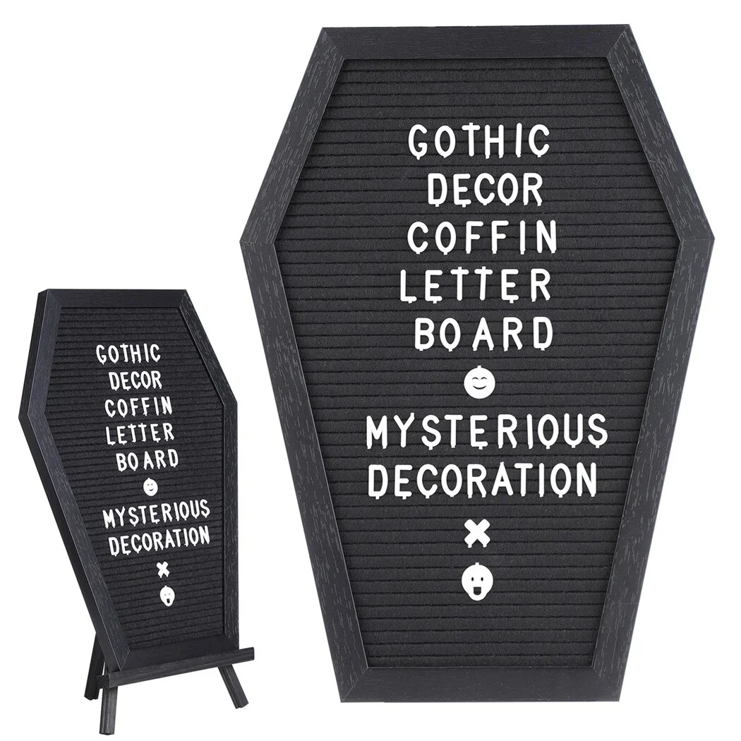 Coffin Letter Board, Gothic Decor Message Board with 170 Precut Characters, Spooky Letter Board f... | Walmart (US)