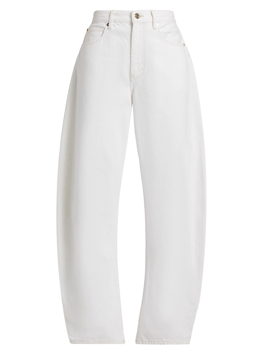 Women's The Bubble Mid-Rise Barrel Jeans - Au Natural Clean - Size 29 | Saks Fifth Avenue