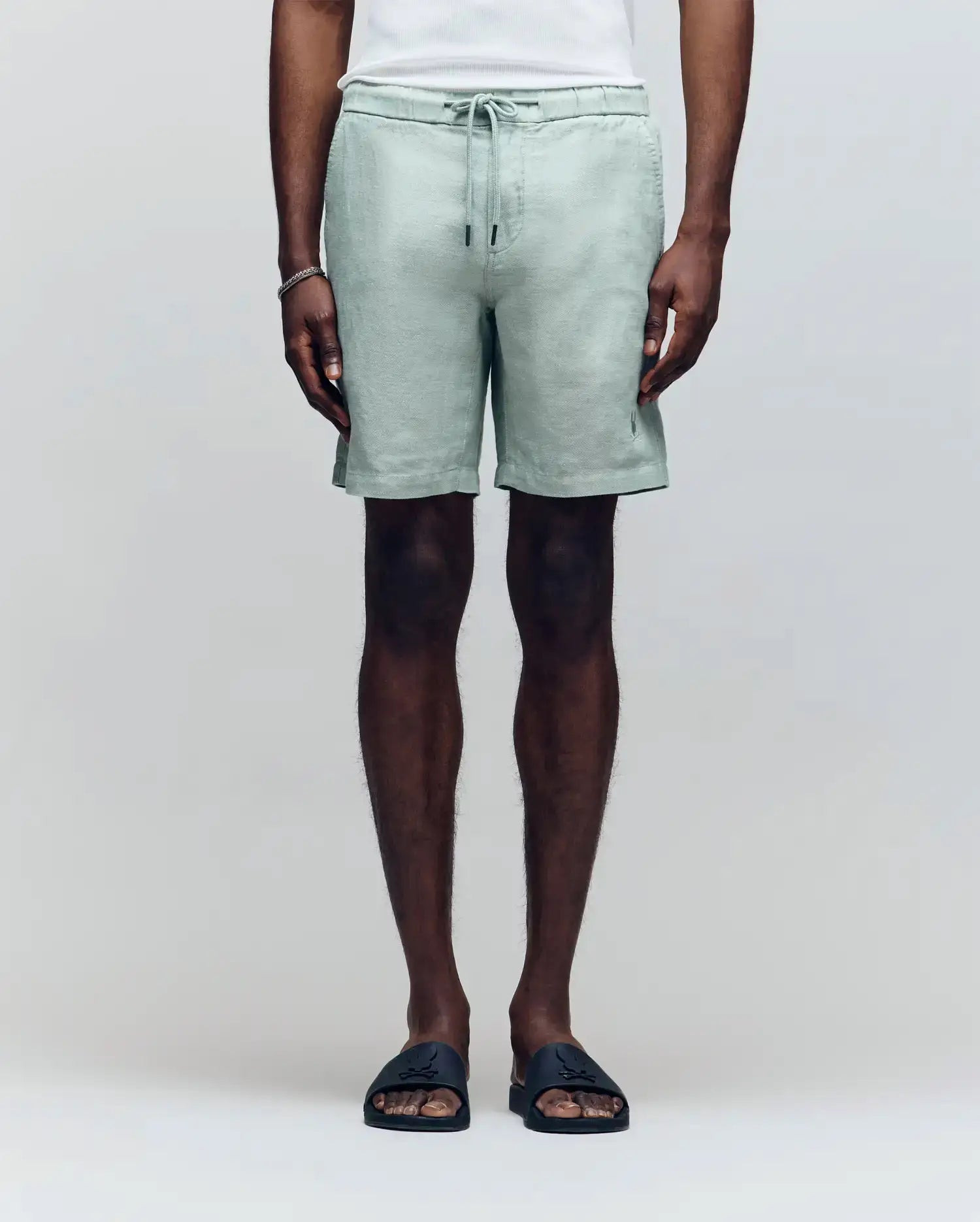 Men's Windcrest Linen Blend Drawstring Short 335 ICEBERG GREEN / 38 | Psycho Bunny (US)