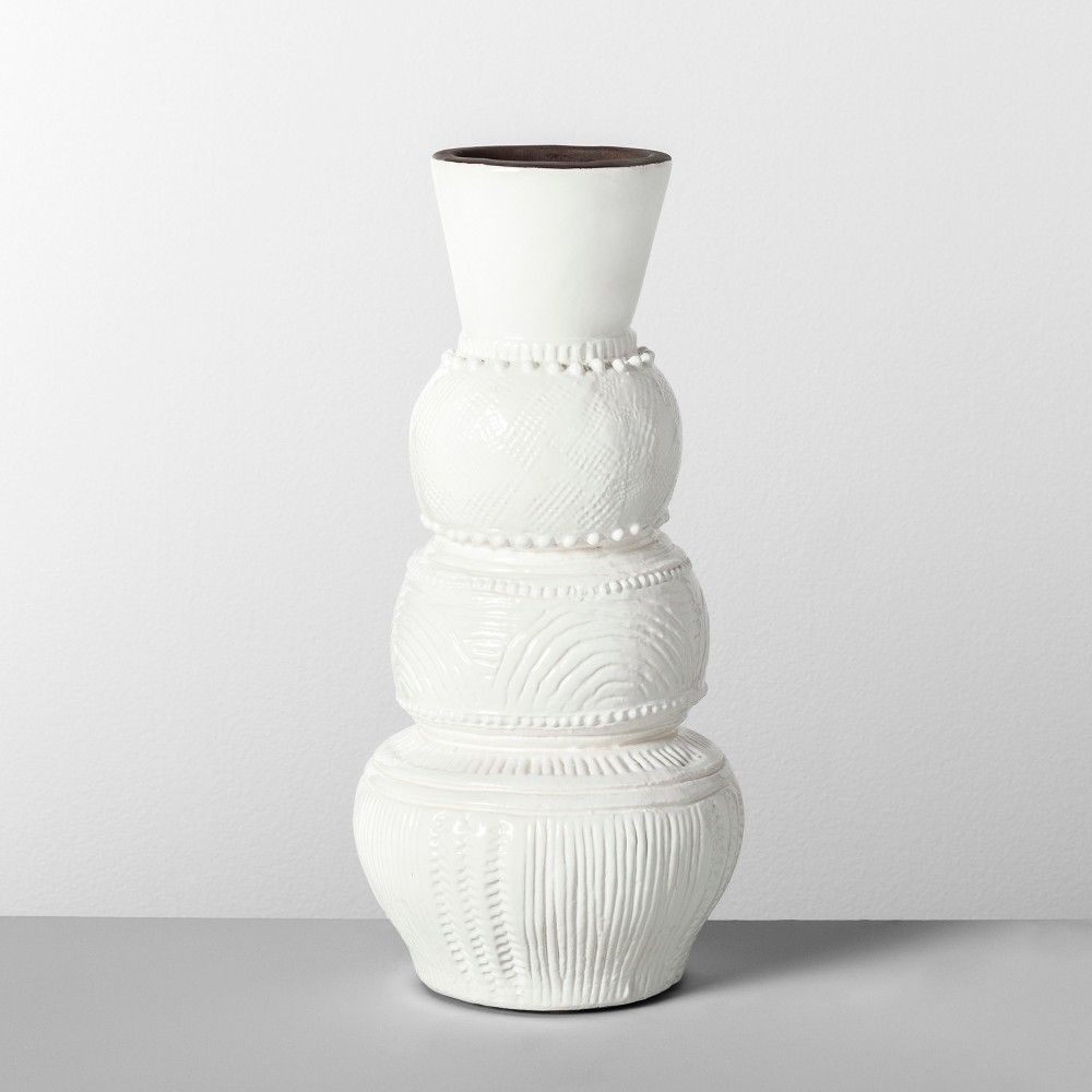13"" x 6"" Etched Terra Cotta Vase White - Opalhouse | Target