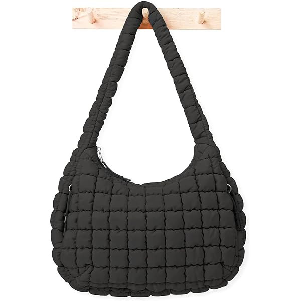 Puffer Quilted Shoulder Bag for Women Padding Shoulder Bag Puffy Hobo Bag Trendy Tote Bag 2025 | Amazon (US)