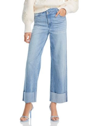 Striped Cuffed Dad Jeans in Medium Wash - Exclusive | Bloomingdale's (US)