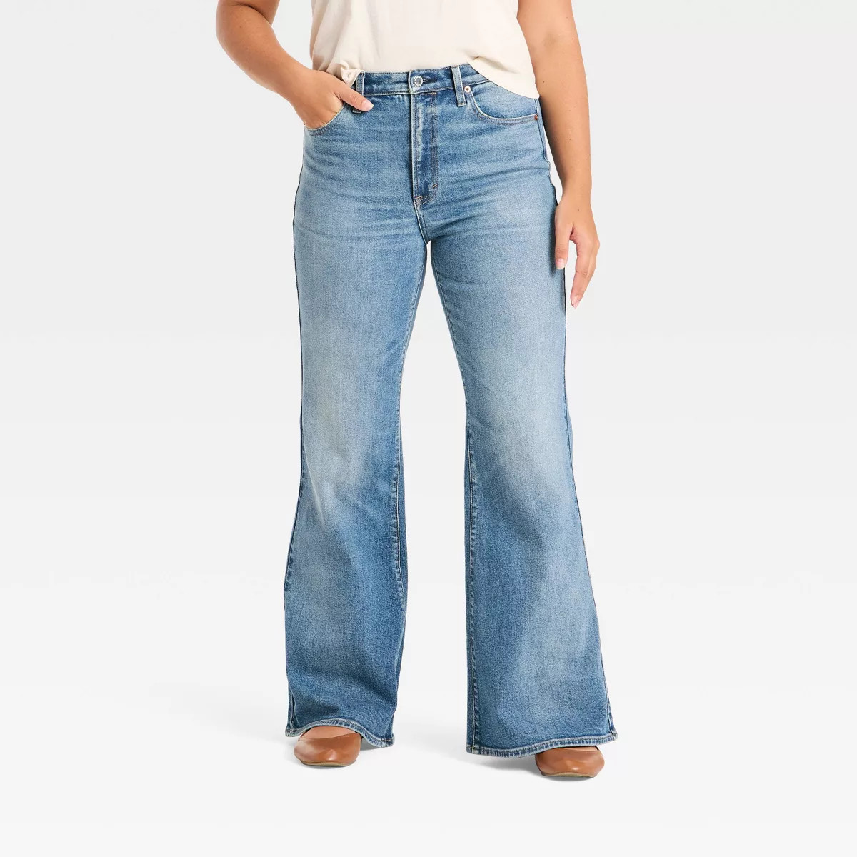 Women's Highest-Rise 70's Flare Jeans - Universal Thread™ Medium Wash 6 Short | Target