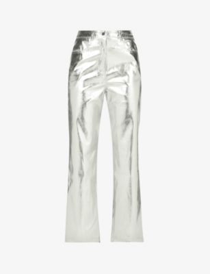 Lupe straight-leg high-rise faux leather trousers | Selfridges