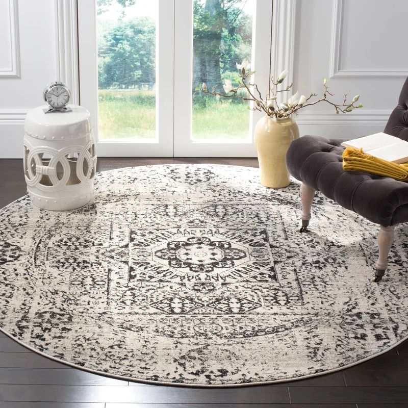 Evann Oriental Ivory/Black Area Rug | Wayfair North America