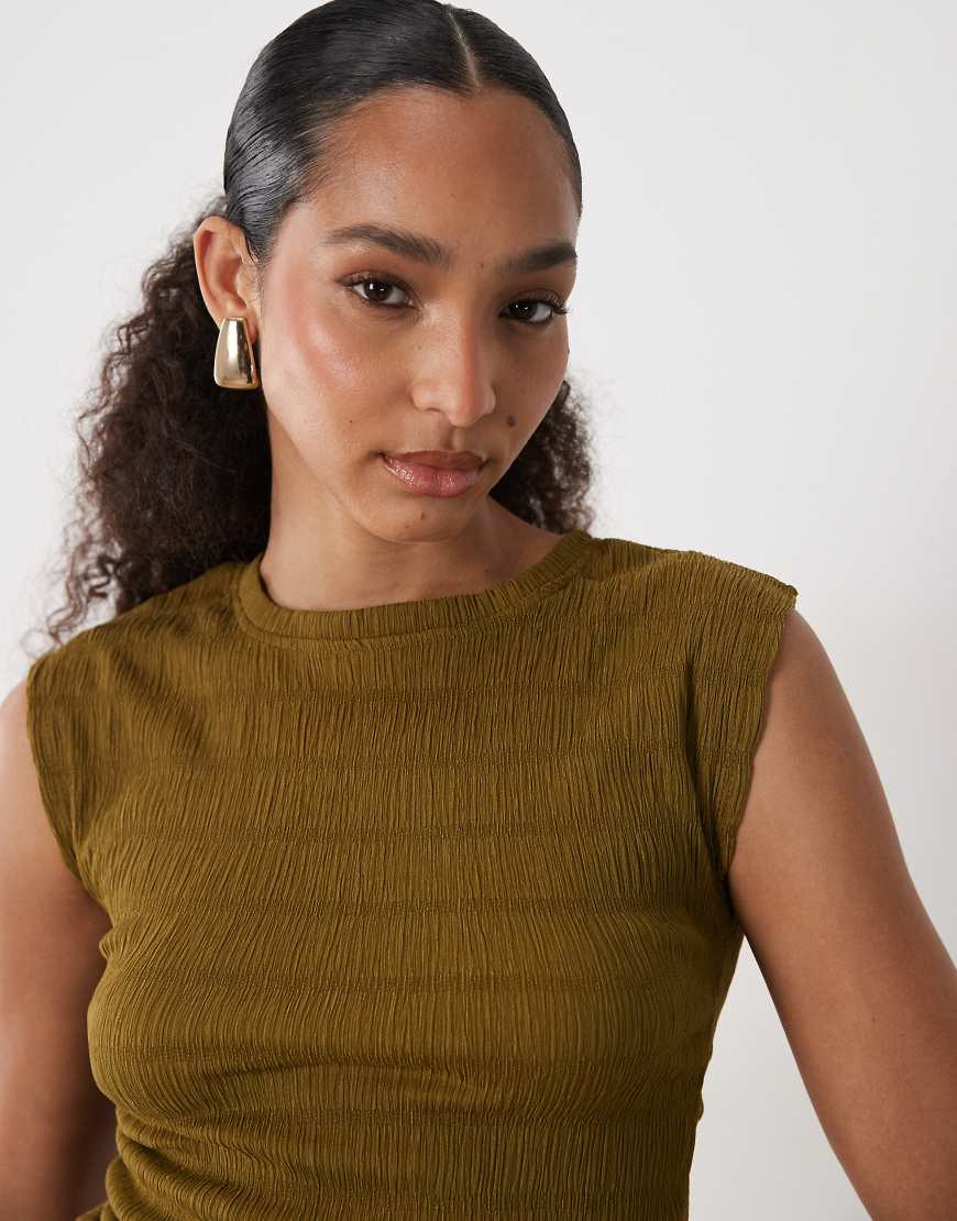 Brave Soul textured tank top in olive green - part of a set | ASOS (Global)