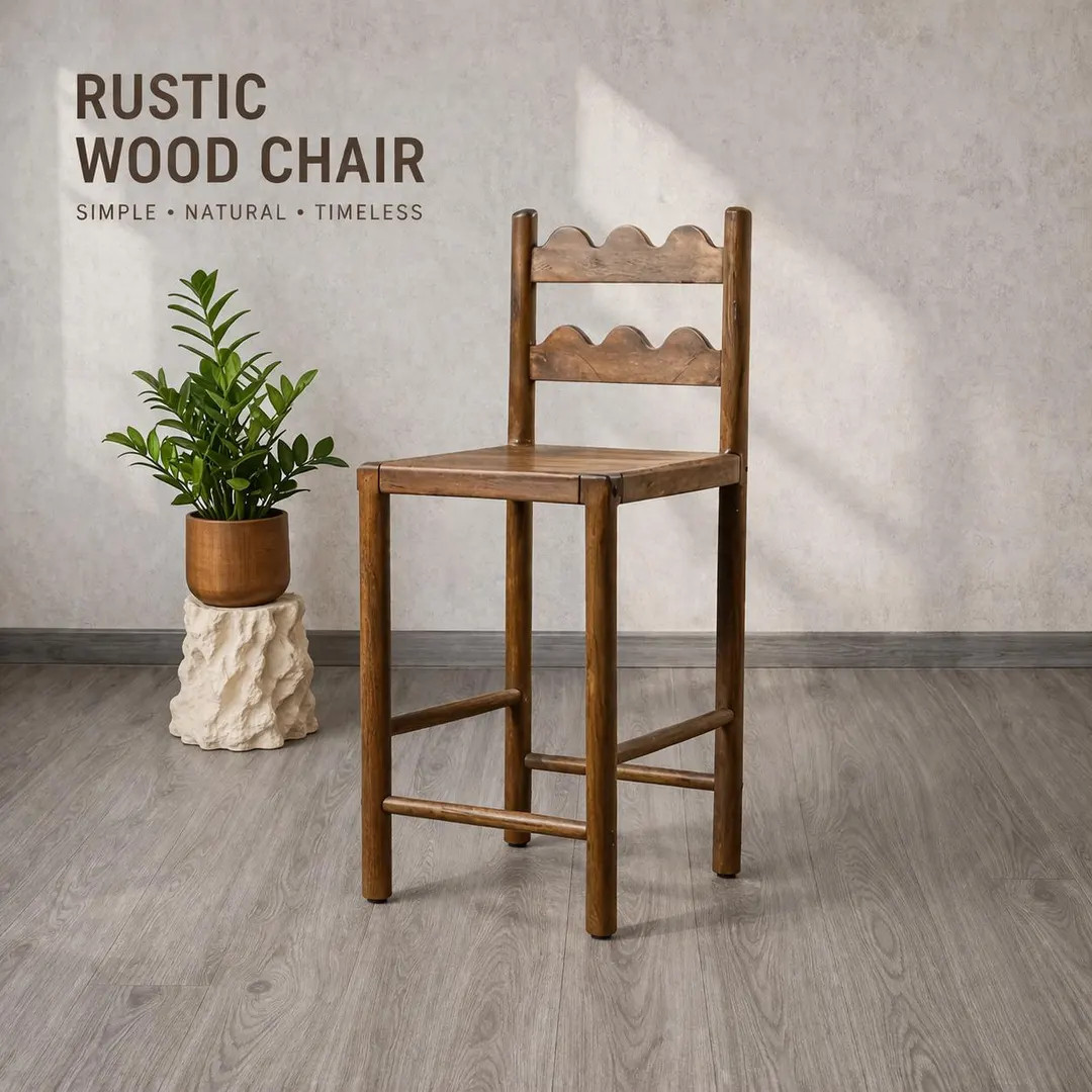 Solid Wood Bar Stool \u2013 Rustic Farmhouse Counter Height Kitchen Seating U1113NZ - Etsy | Etsy (Global)