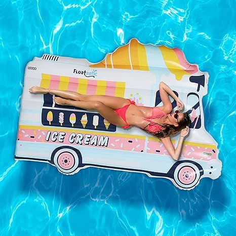 Floatastic Ice Cream Truck Inflatable Pool Float - Giant Pool Floats Adult Size - Ultimate Lounge... | Amazon (US)