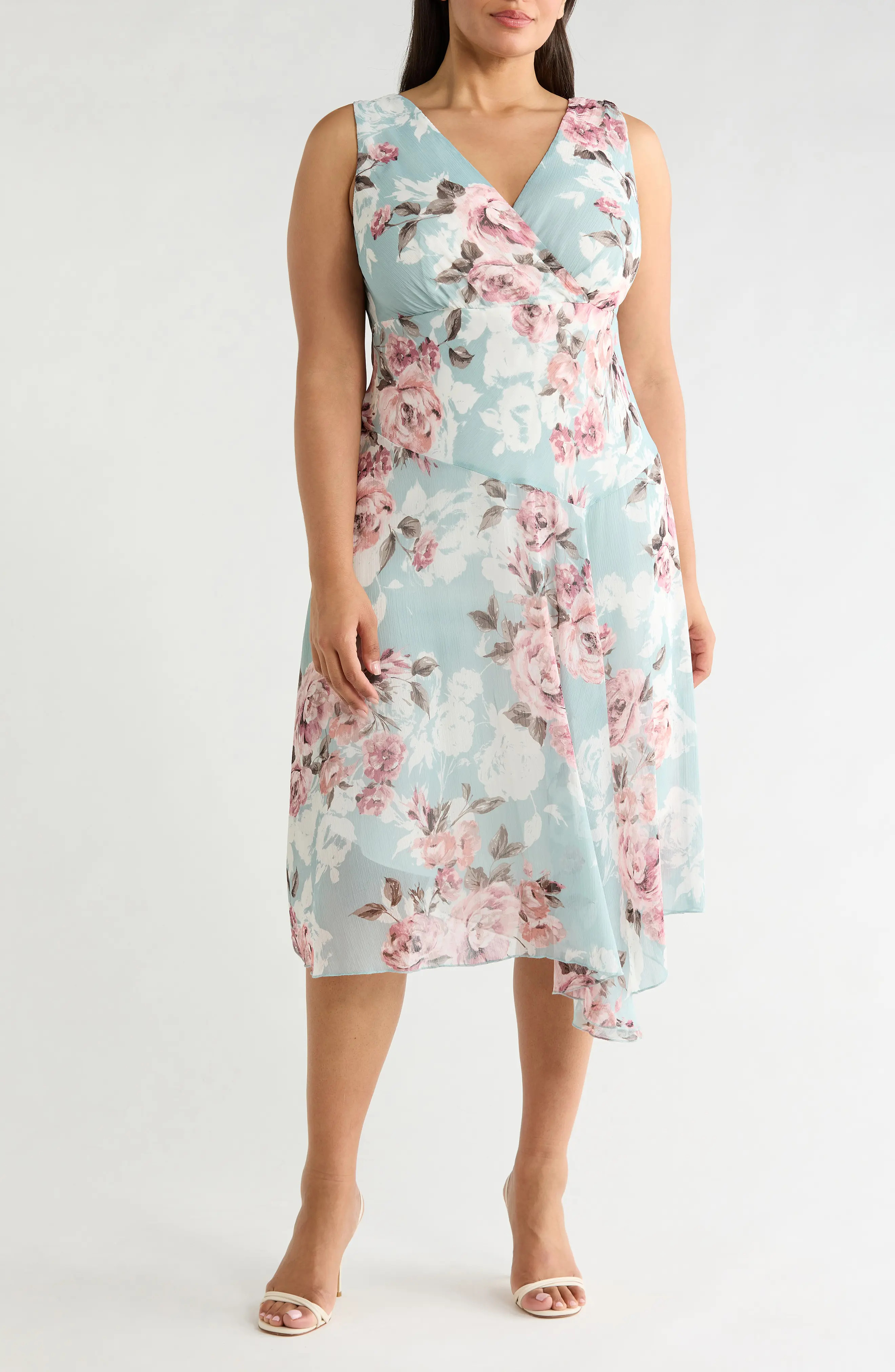 Connected Apparel Floral Asymmetric Hem Dress (Women) | Nordstromrack | Nordstrom Rack