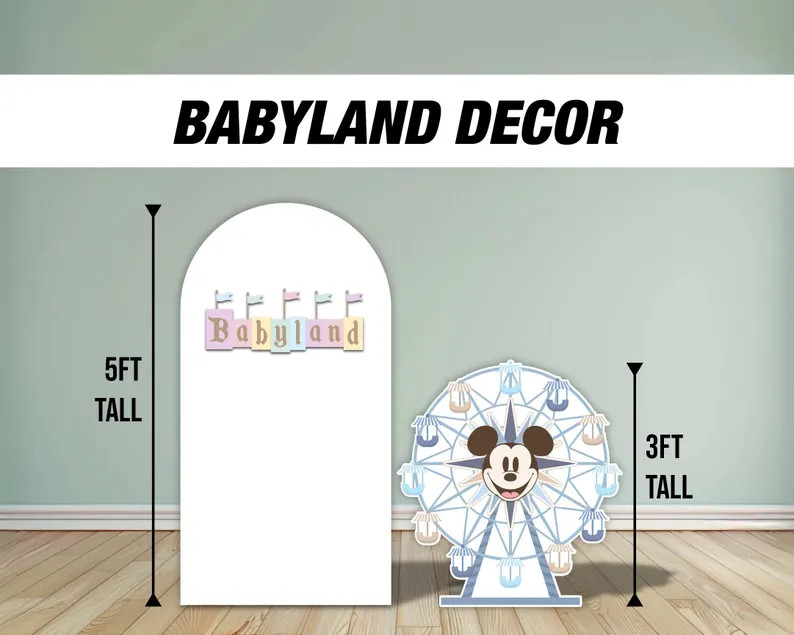 Babyland Backdrop Babyshower Ferris Wheel Sign Decor Sketch Stand up Prop Standee, Lawn Signs, Ya... | Etsy (US)