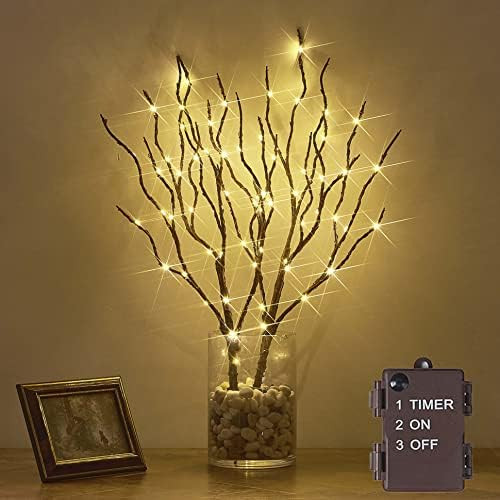 Hairui Twig Branches with Fairy LED Lights 18IN 70LED Battery Operated Lighted Brown Willow Branc... | Amazon (US)
