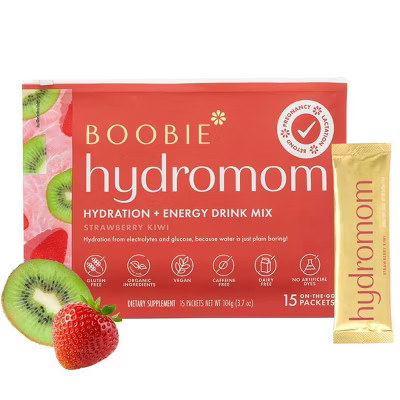 Boobie Hydromom Electrolyte Vegan Drink Mix - Strawberry Kiwi - 5.5oz/15ct | Target