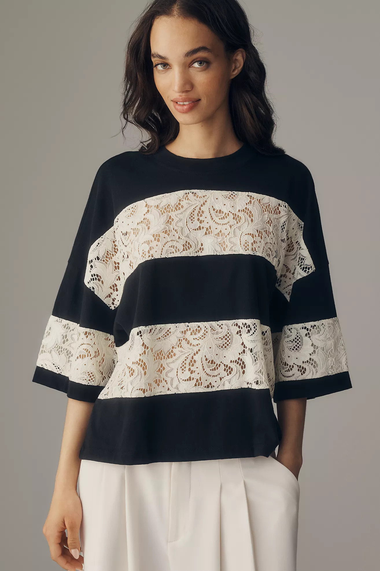 Essentiel Antwerp Jemix Cotton Lace Tee | Anthropologie (US)