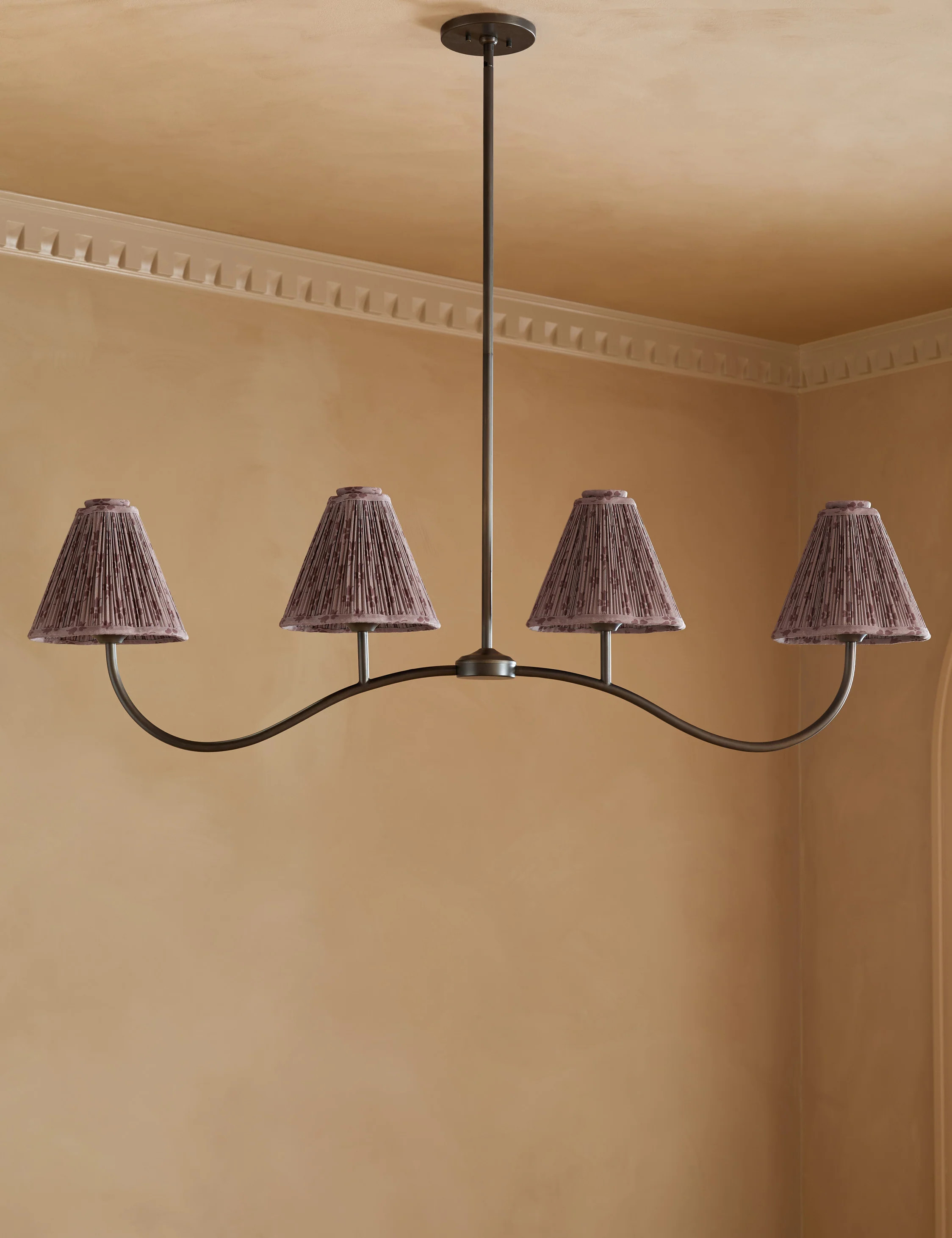 Jordan Linear Chandelier, Romaric and Antique Bronze, 55"W | Lulu and Georgia 
