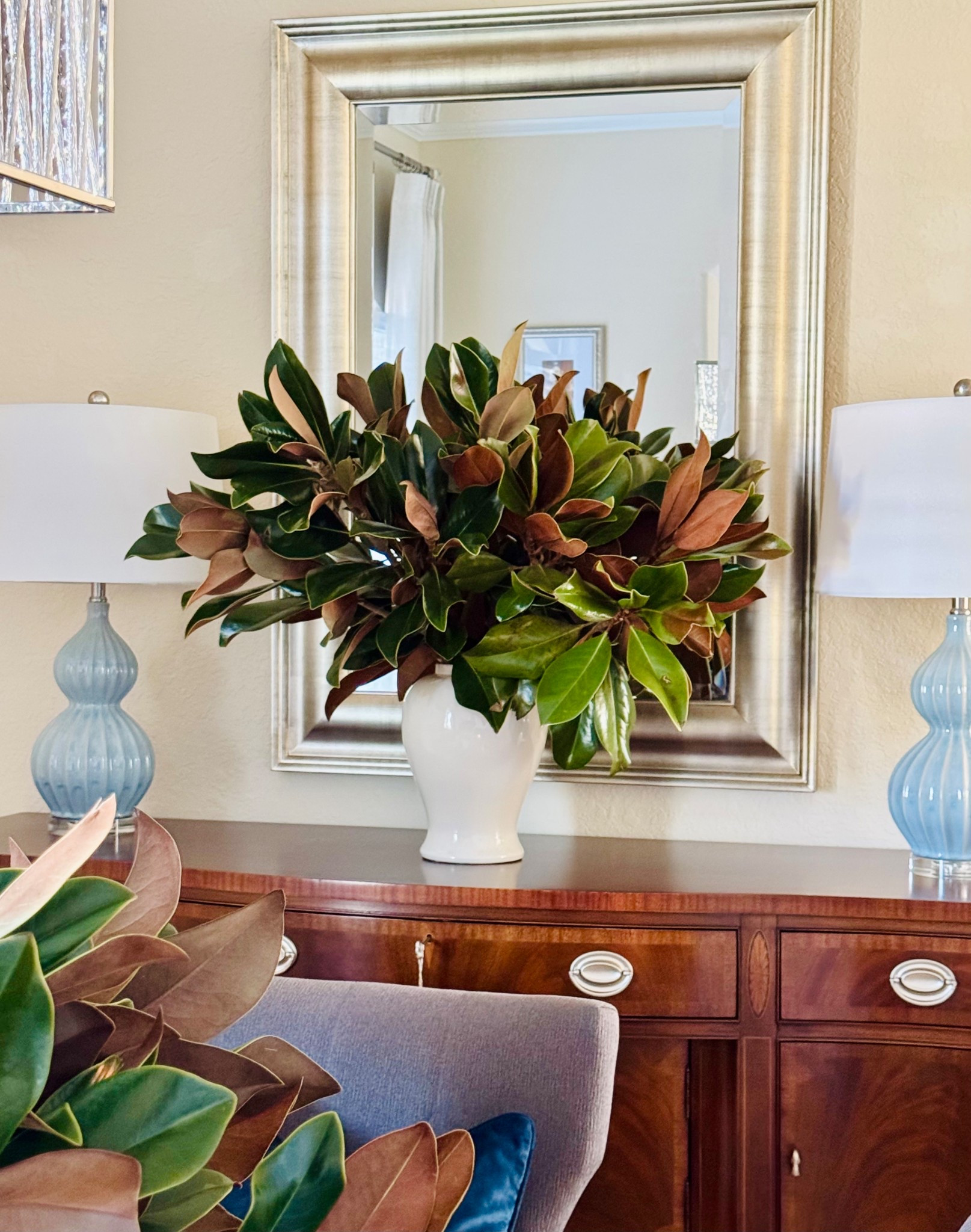 🤎🍃Fall ginger jar styling with fresh cut Magnolia branches from my neighbor’s tree that was knocked down during one of last year’s hurricanes. 

Fall Centerpiece | Vase Styling | Fresh Magnolia Branches | Fall Decor | Autumn Decor 

#LTKHome #LTKSeasonal #LTKStyleTip