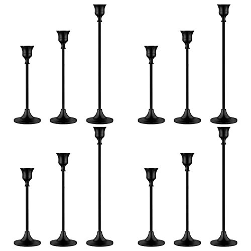 Candlestick Holders,Taper Candle Holder for Candlesticks Black Candelabra Candle Holder Vintage Candle Stick Candle Holder for Fireplace Party Dining Home | Amazon (US)