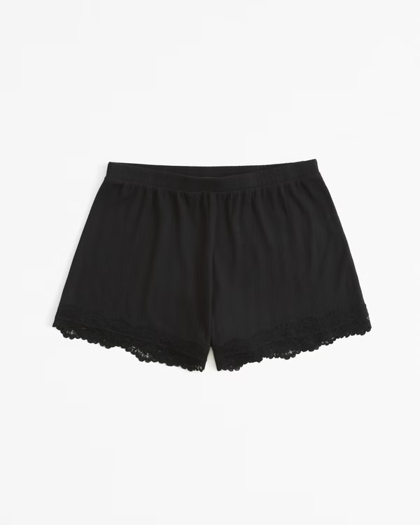 Women's Lace and Pointelle Sleep Short | Women's New Arrivals | Abercrombie.com | Abercrombie & Fitch (US)