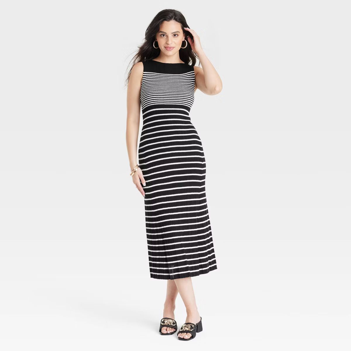 Women's Faux Plisse Midi Sweater Dress - A New Day™ | Target