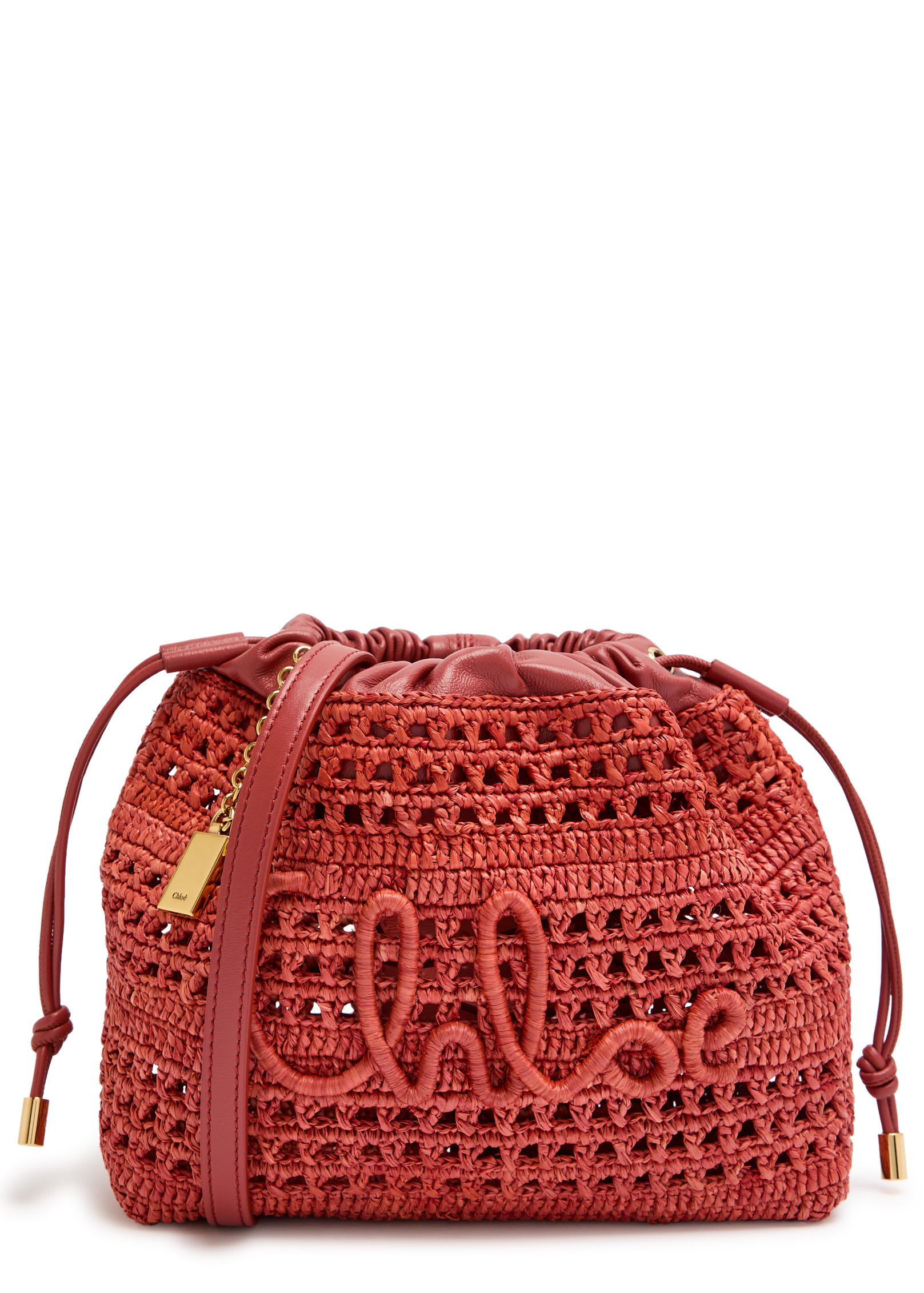 Summer Banana leather and raffia cross-body pouch | Harvey Nichols